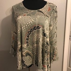 Anthropologie papier women's flutter blouse